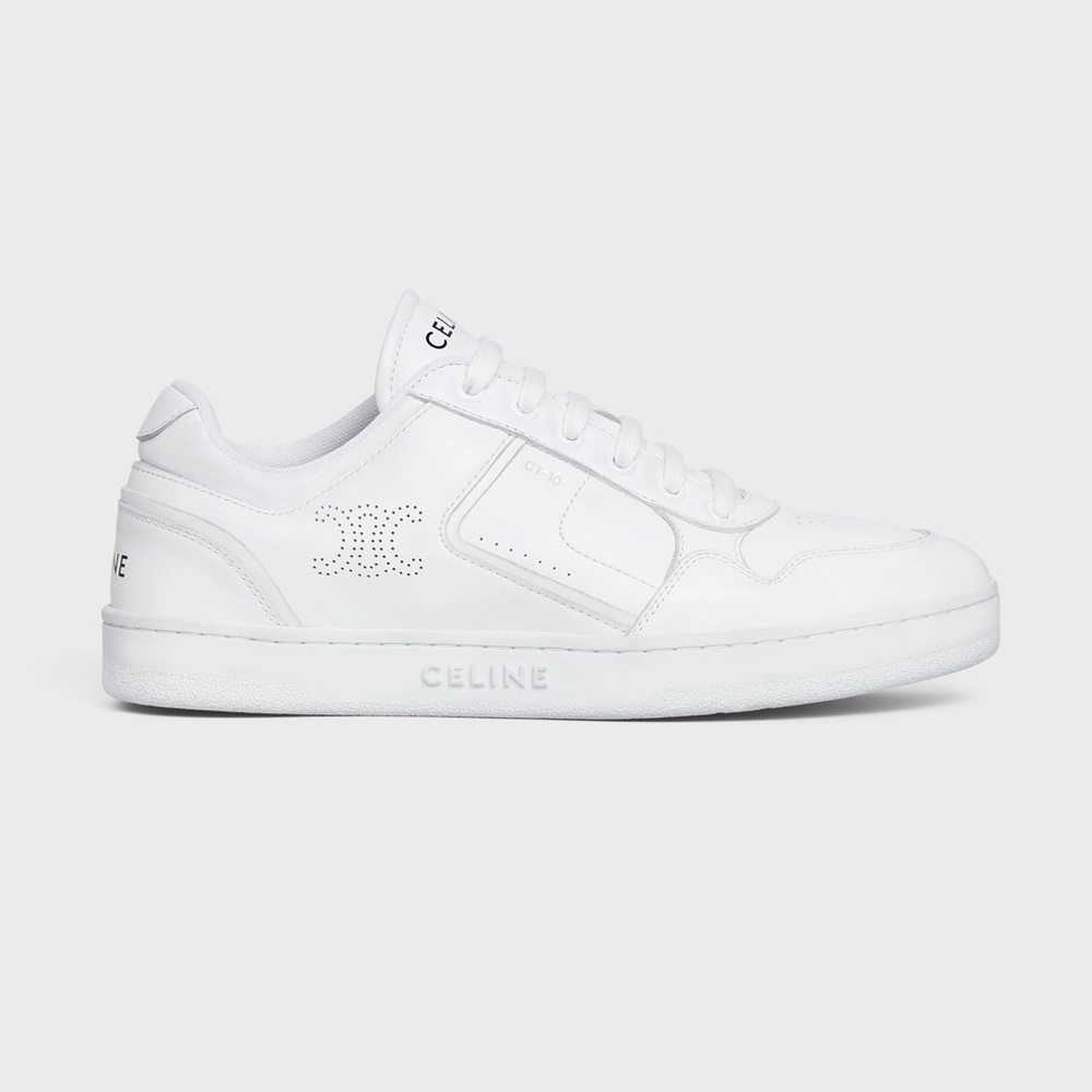 Authentic Celine CT-10 Low Lace-Up Leather Trainers Optic White Women’s 38 NIB